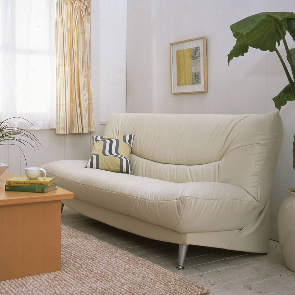 ソファベッド「Nエスポワール」ソフトレザー #スリーマン アイボリー色