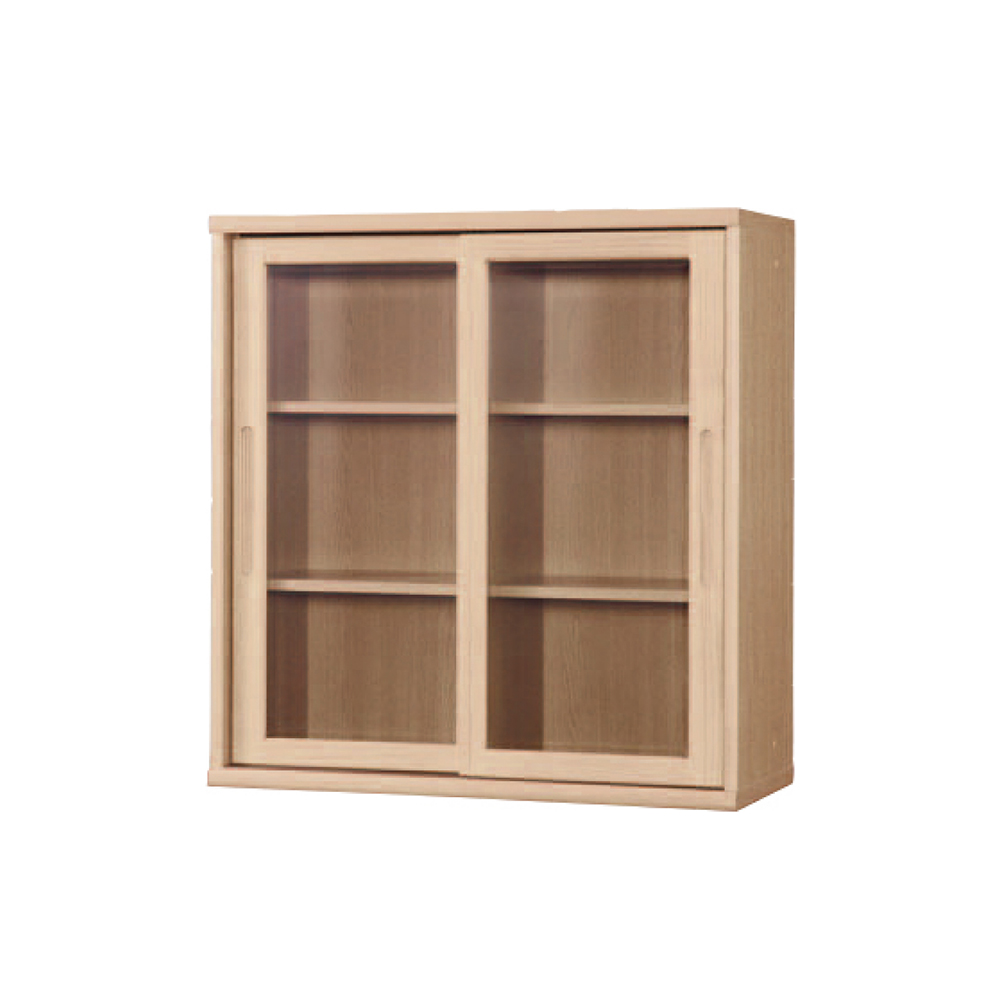 小島工芸 書棚「ニューオファー NOF-90 引戸」ガラス扉 幅90cm 全4色