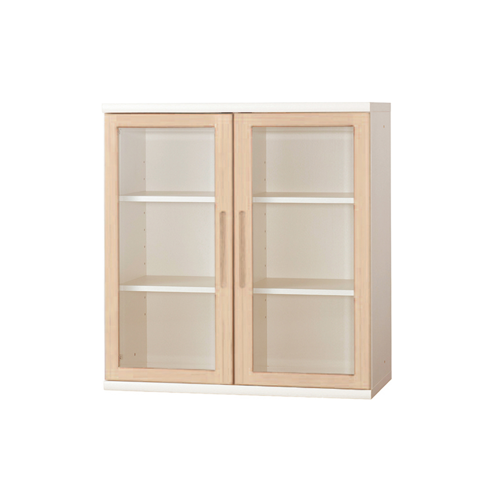 小島工芸 書棚「ニューオファー NOF-90 開戸」ガラス扉 幅90cm 全4色