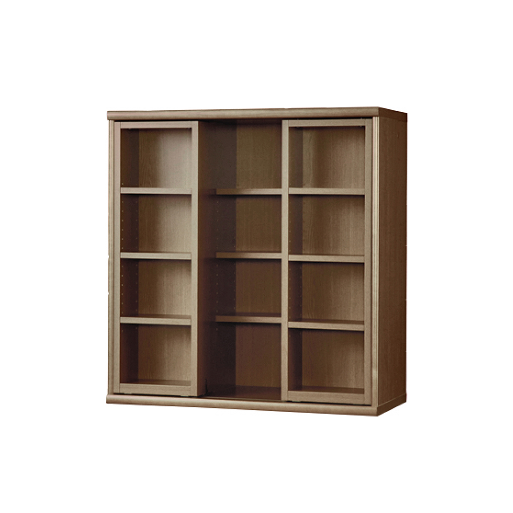 小島工芸 書棚「ニューオファー NOF-90 引戸」ガラス扉 幅90cm 全4色