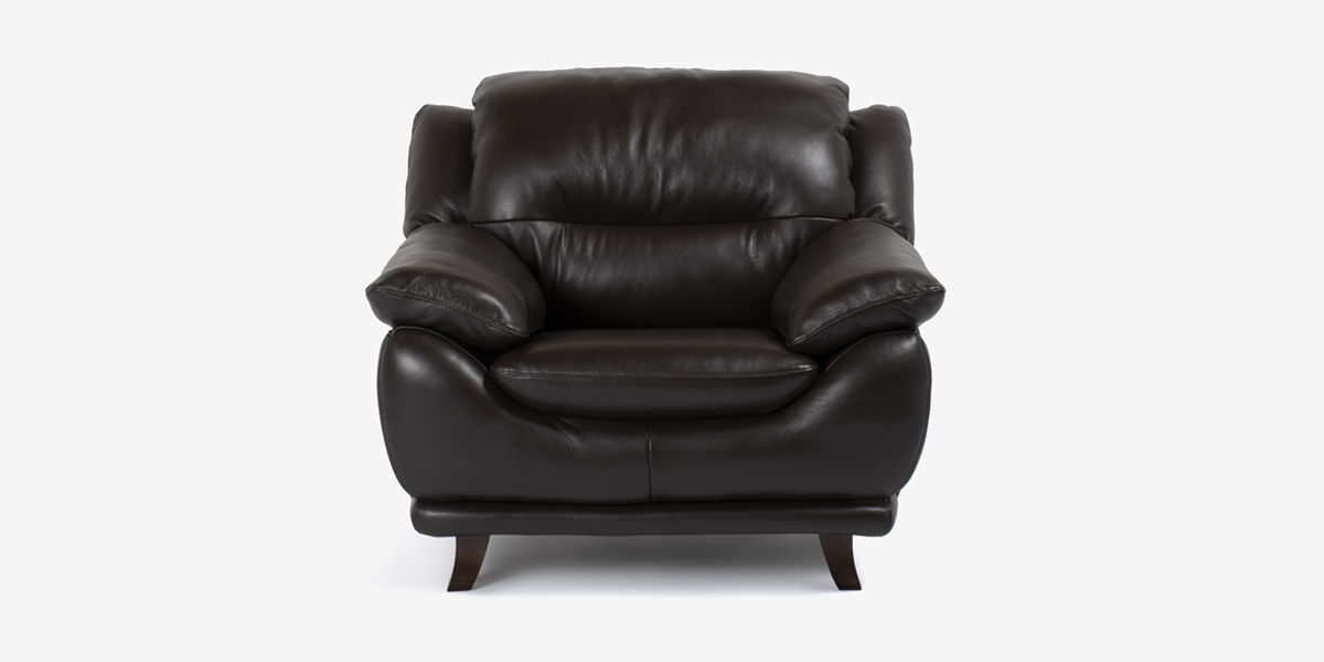 アームチェア 1人掛け「オースチンKD」革#J/S-037C ウォールナット色