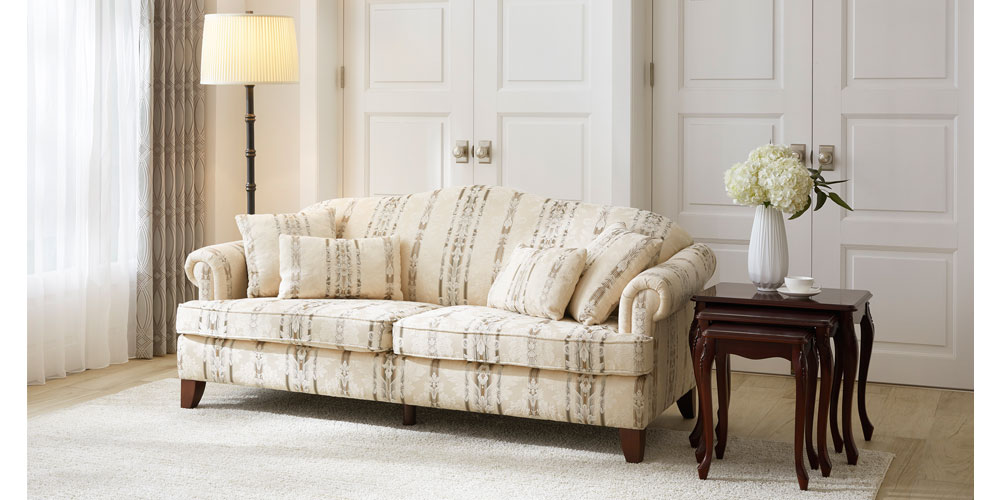 ソファ 3人掛け「モンターナ SD-476」幅198cm 布#J021-5 ホワイト色