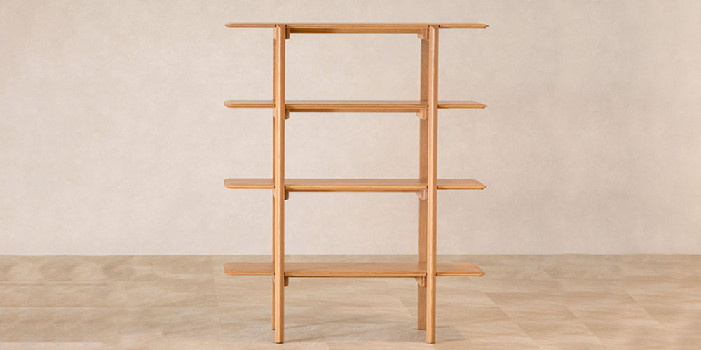 起立木工 シェルフ「FLOW フロー 115」幅115cm オーク材 ホワイト