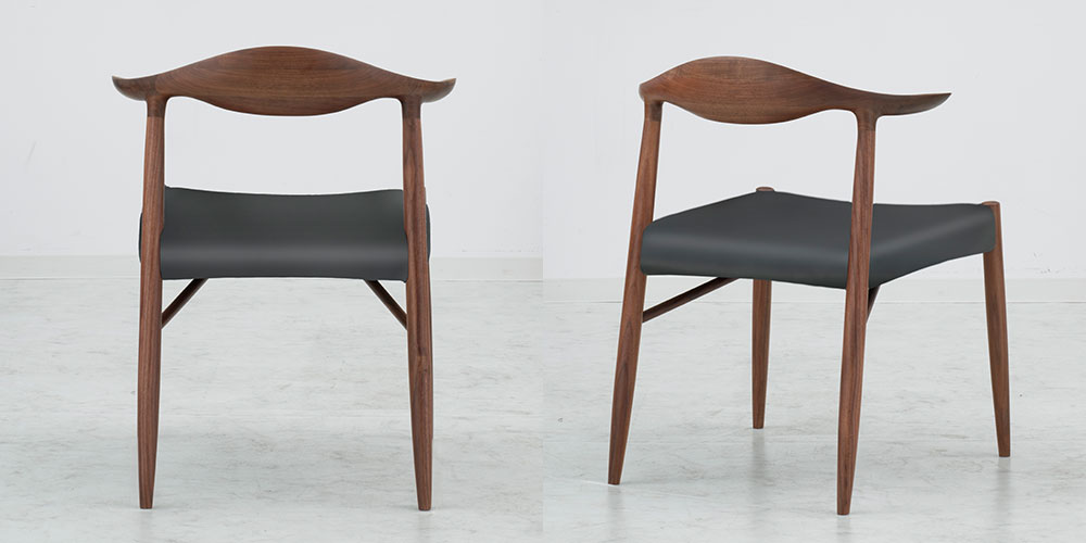 ダイニングチェア「アリ SLC-502 WAL」ウォールナット材 座面PVC