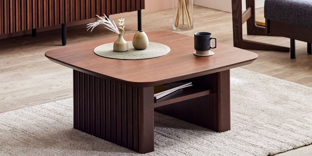 センターテーブル「ルーク2」ウォールナット色（WN）全2サイズ