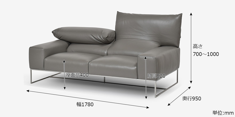 erba（エルバイタリア）ラブソファ 2人掛け「フォーエバーヤング」幅