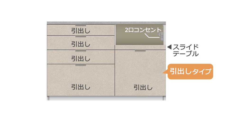 Pamouna（パモウナ）カウンター「RU-S1400・1400R」幅140cm 高さ93.8cm