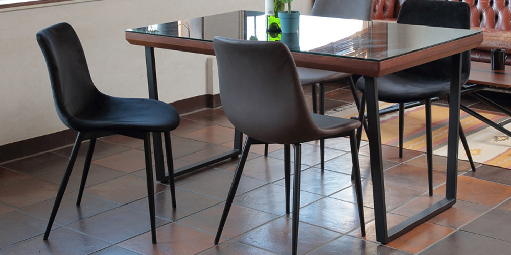 ダイニングチェア「Aldo アルド TDC-9909」布ブラック色【オンライン