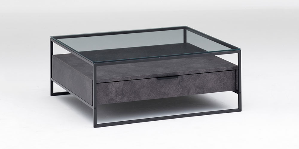 Pamouna（パモウナ）リビングテーブル「IR-G90B」ガラス天板 幅90cm