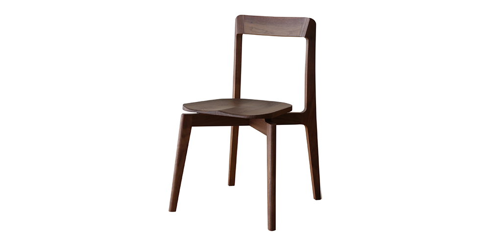 ダイニングチェア「リアルト」板座 ウォールナット材【受注生産品