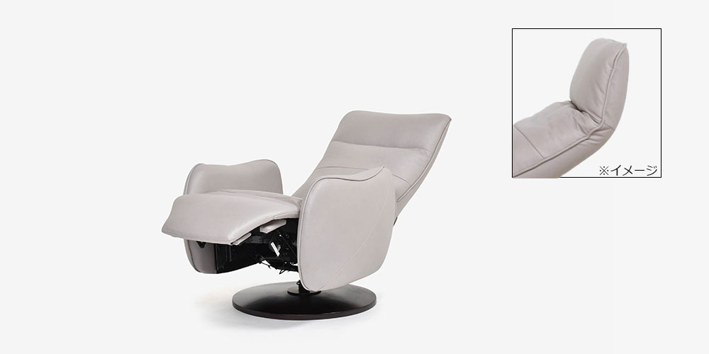 電動リクライニングチェア「ルガーノKD SD-482」布 #KR-03 グレー色