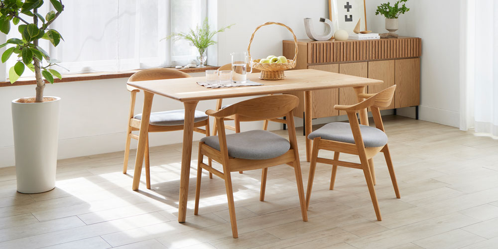 ダイニングテーブル「フィルプラス」長方形4本脚タイプ 4サイズ エッジ