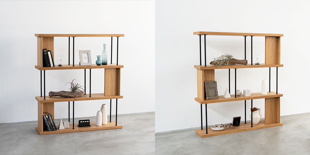 シェルフ 「デリック」 幅120cm ハイタイプ ウォールナット材 | 【公式