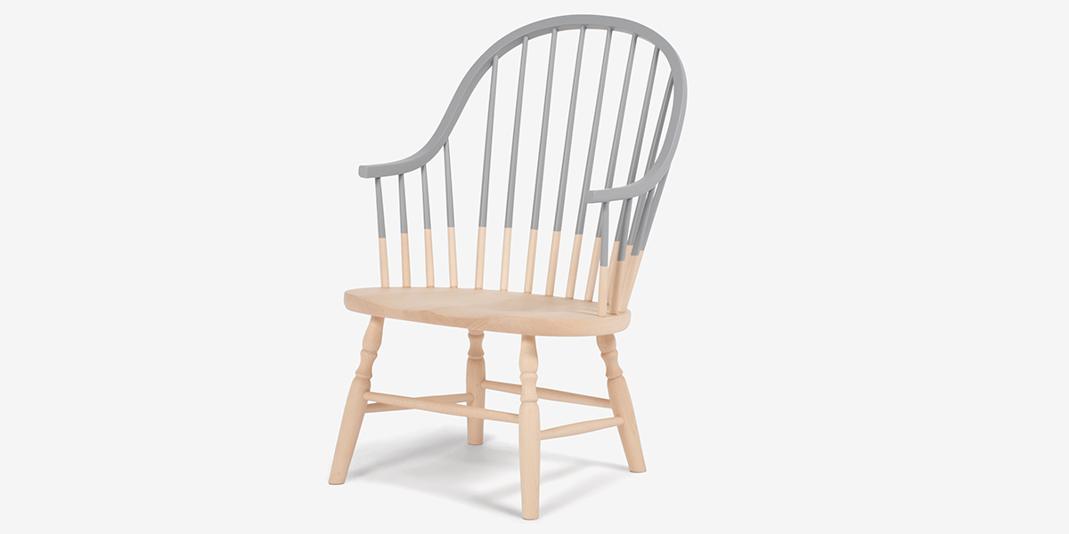 秋田木工 ラウンジチェア「500EB」ブナ材 EBクールグレイ色 | 【公式