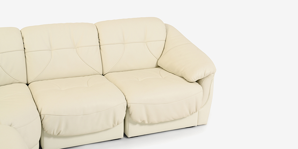 コーナーソファ5点「エントリー」半革アイボリー #No.107 | 【公式