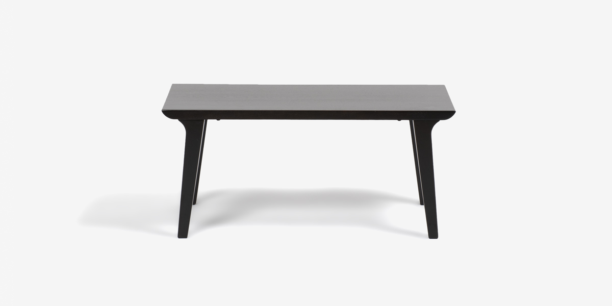 センターテーブル「ハイヒール」オーク材 ダークブラウン色 幅120cm