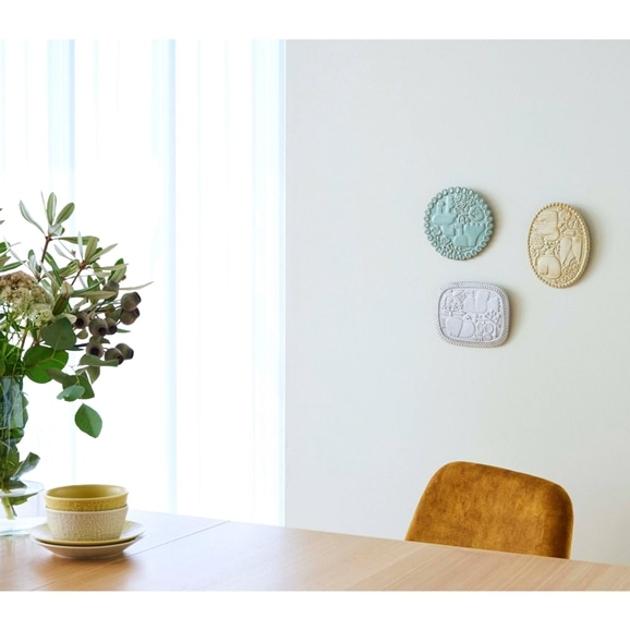 ☆BIRDS' WORDS セラミック レリーフ プレート square ホワイト｜これ