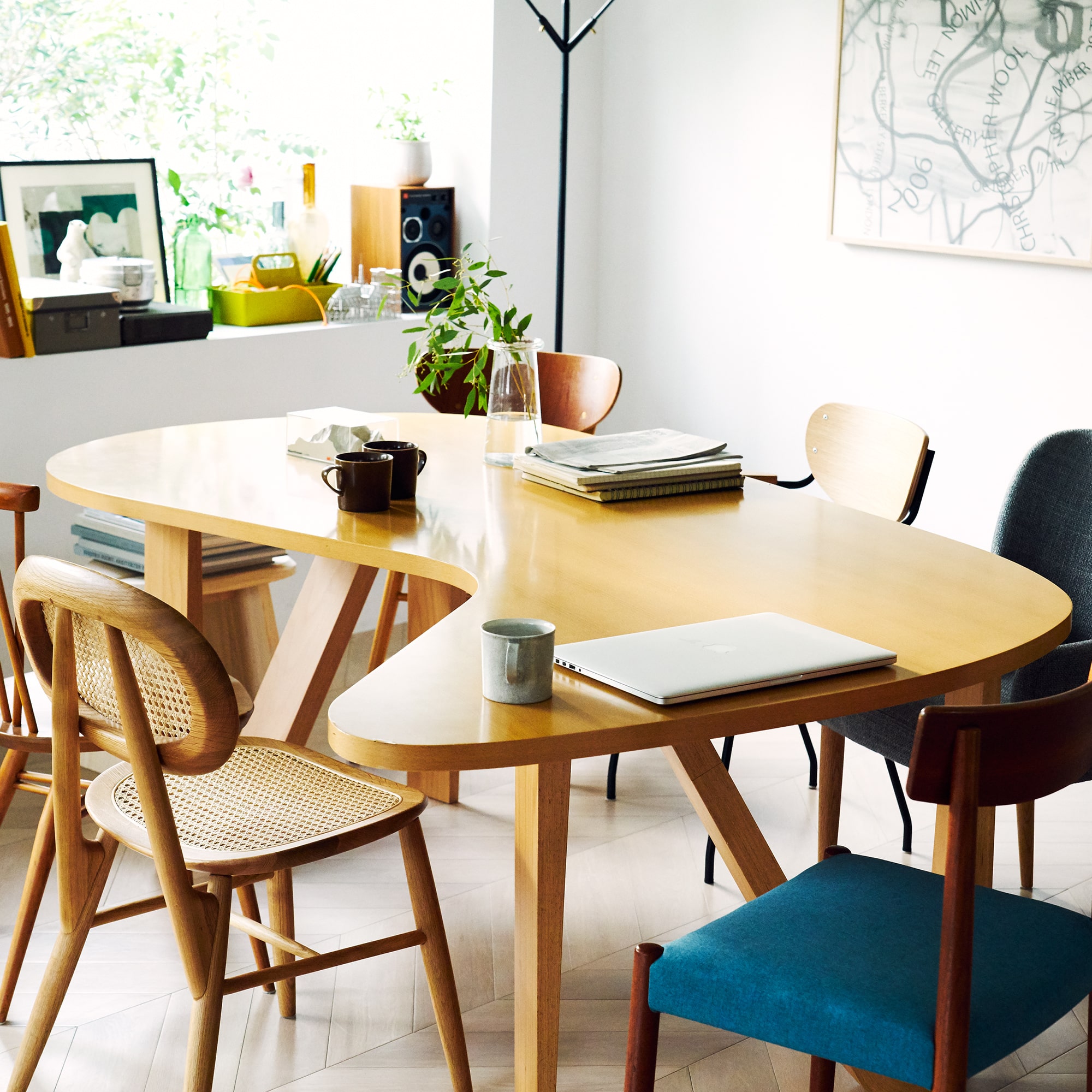 受注生産品】 CURVED PLYWOOD TABLE Natural｜ダイニングテーブル