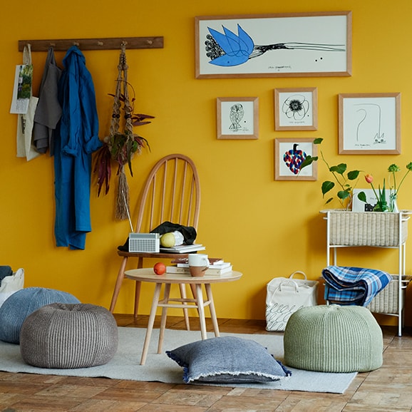 MINI PUUF Cover MELANGE Asian blue｜1人掛け｜IDEE SHOP Online