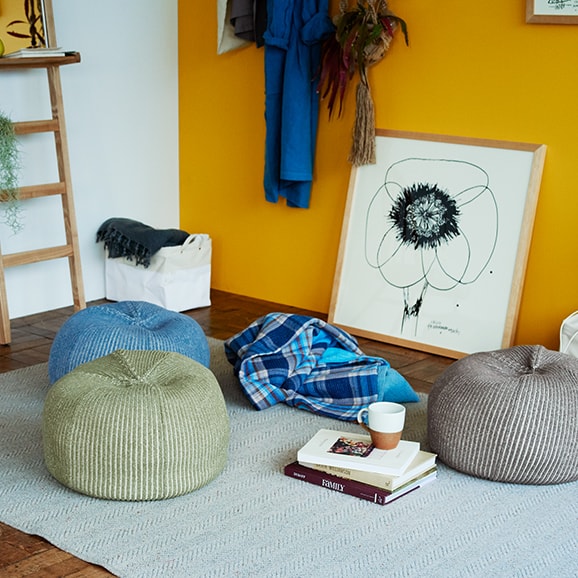 MINI PUUF Cover MELANGE Sage green｜1人掛け｜IDEE SHOP Online
