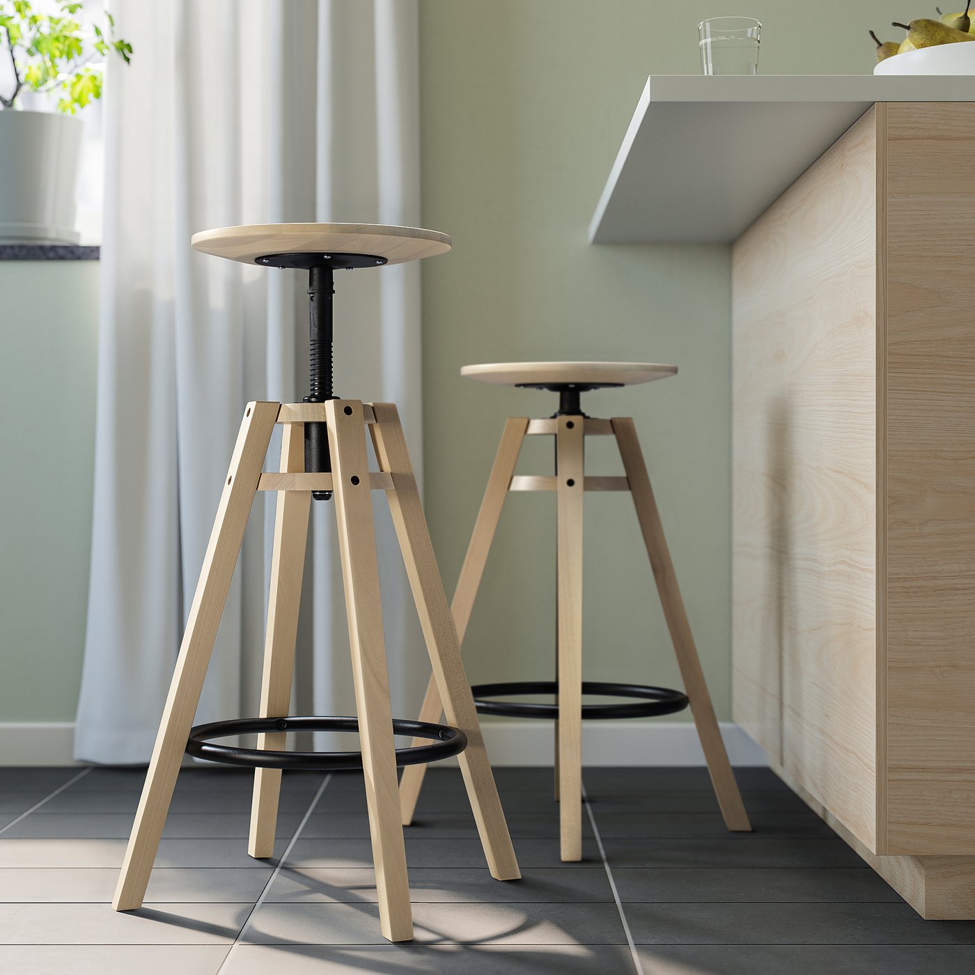 DALFRED bar stool, birch, 63-74 cm - IKEA