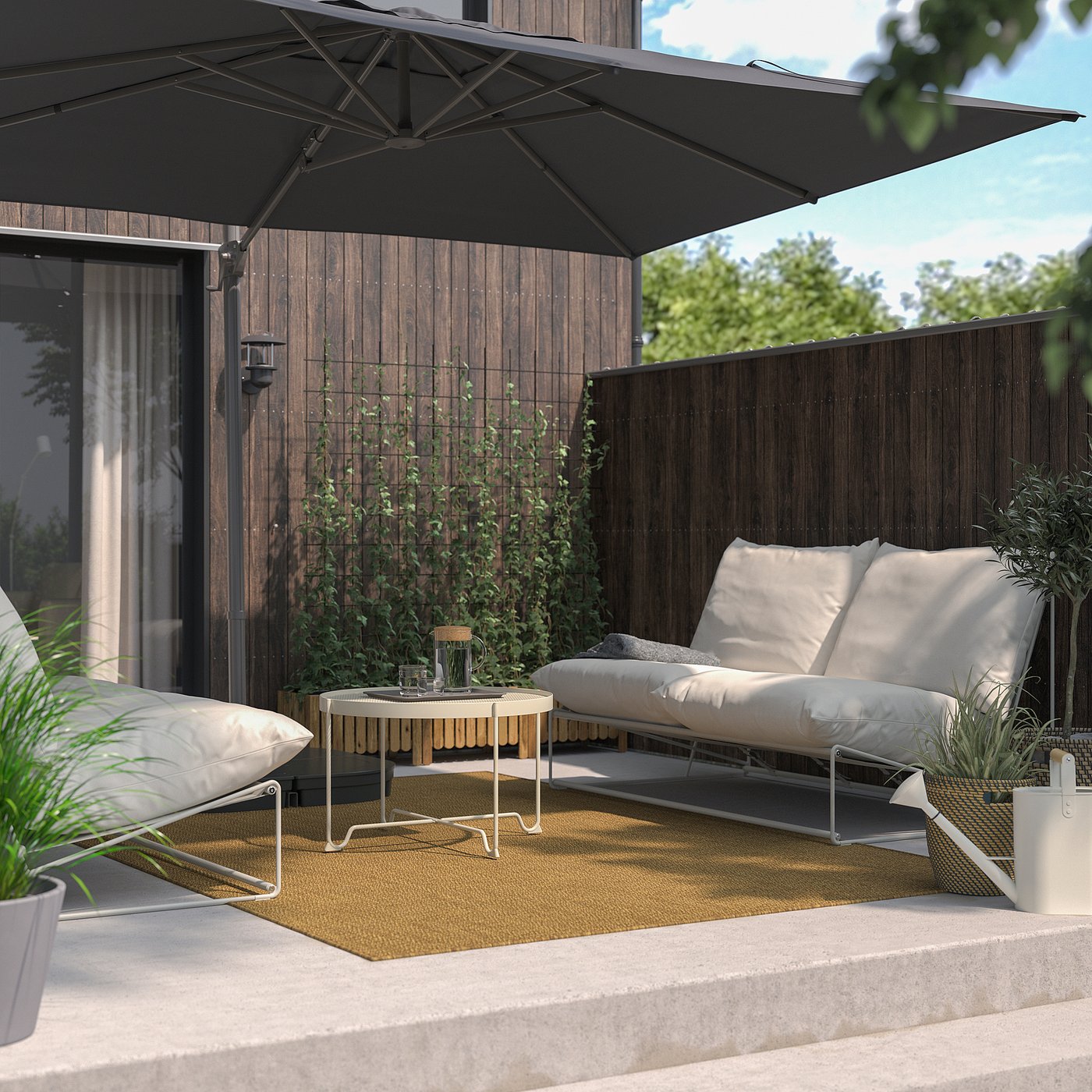 SEGLARÖ parasol, hanging, anthracite/tilting, 330x240 cm - IKEA