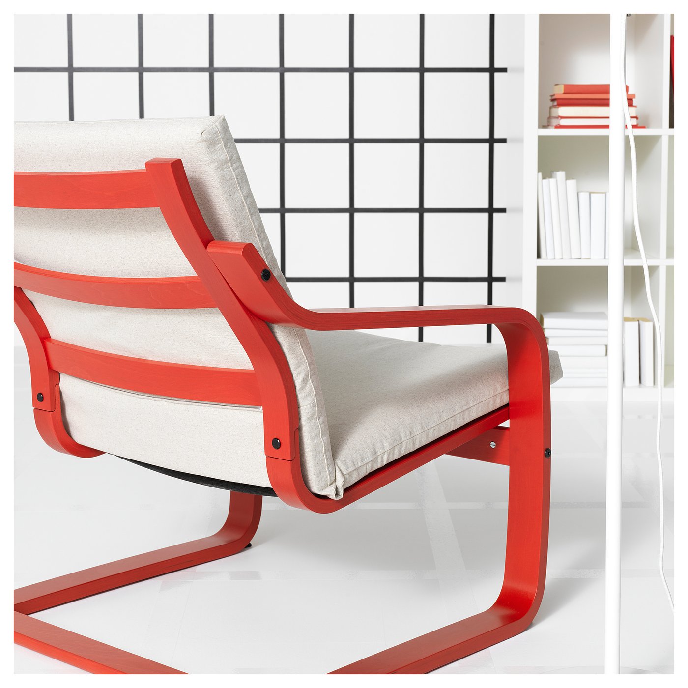 POÄNG ポエング ローバックパーソナルチェア, レッド/カートルプ