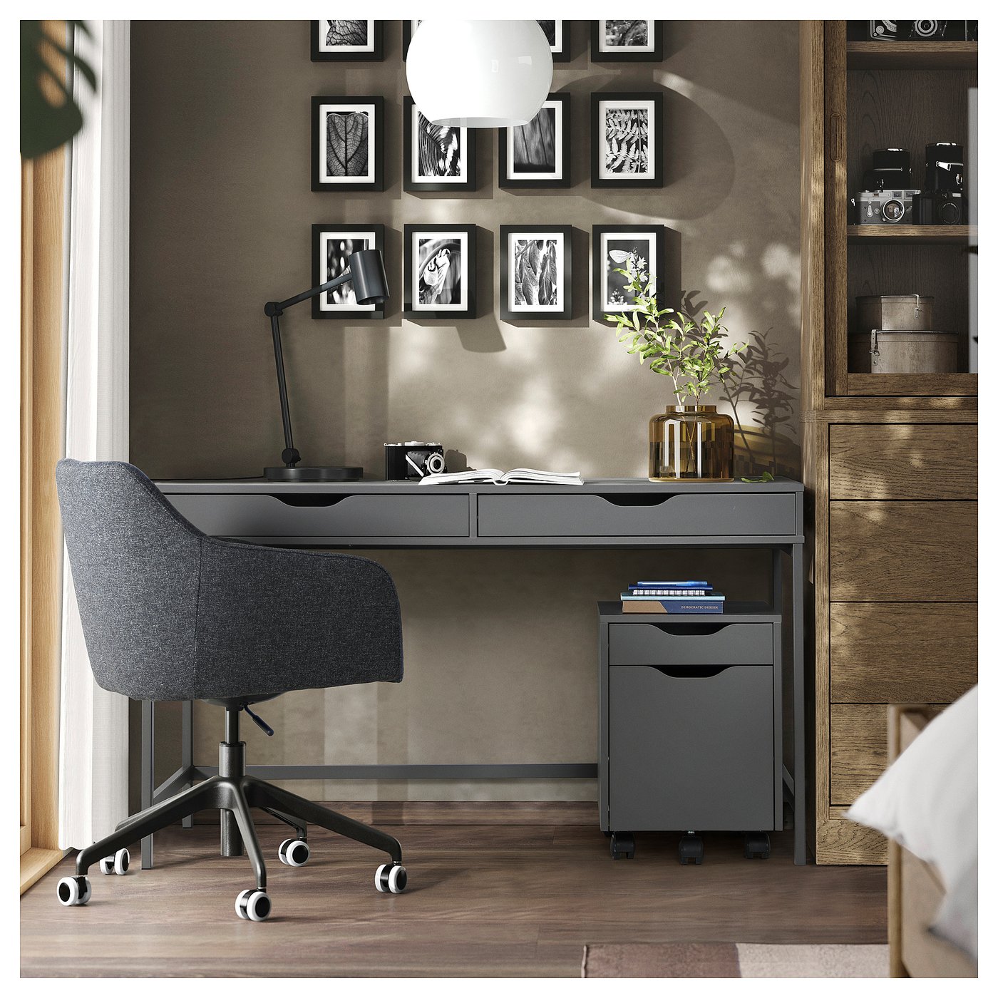 ALEX desk, dark gray, 52x227/8