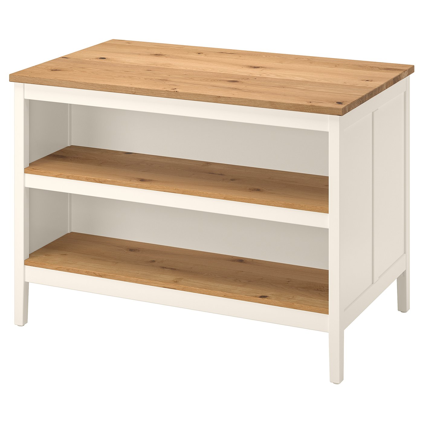 TORNVIKEN Kitchen island, off-white, oak, Length: 49 5/8