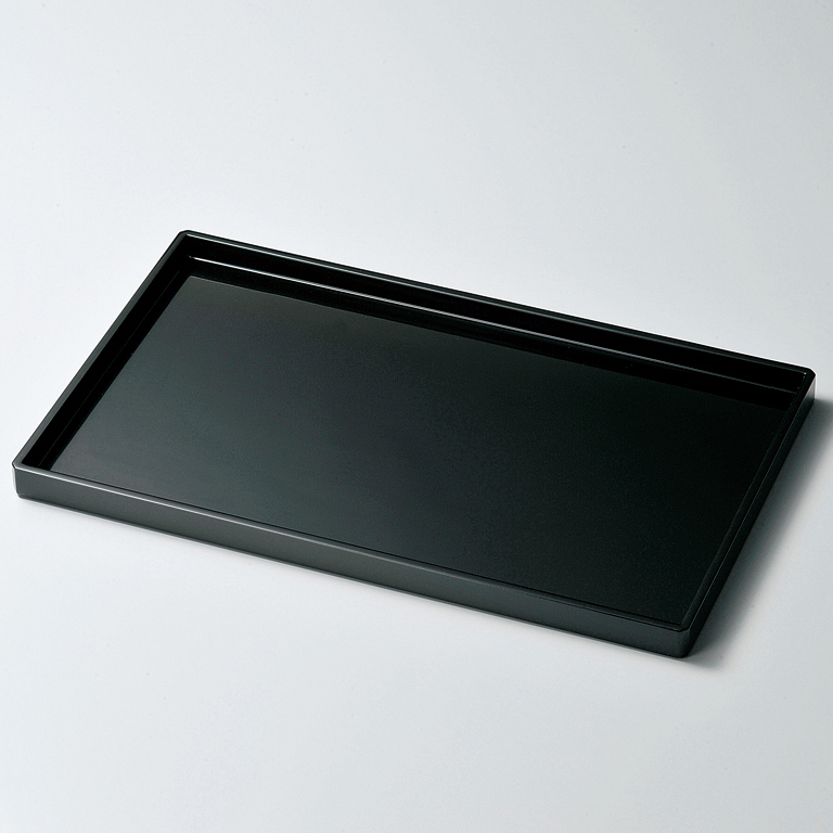 長手盆 15.0 黒 木製 漆塗り 12-10002 漆器の井助