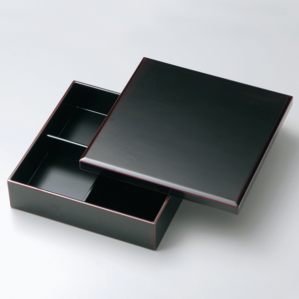 松花堂弁当箱 溜 木製 漆塗り【製造中止】 漆器の井助