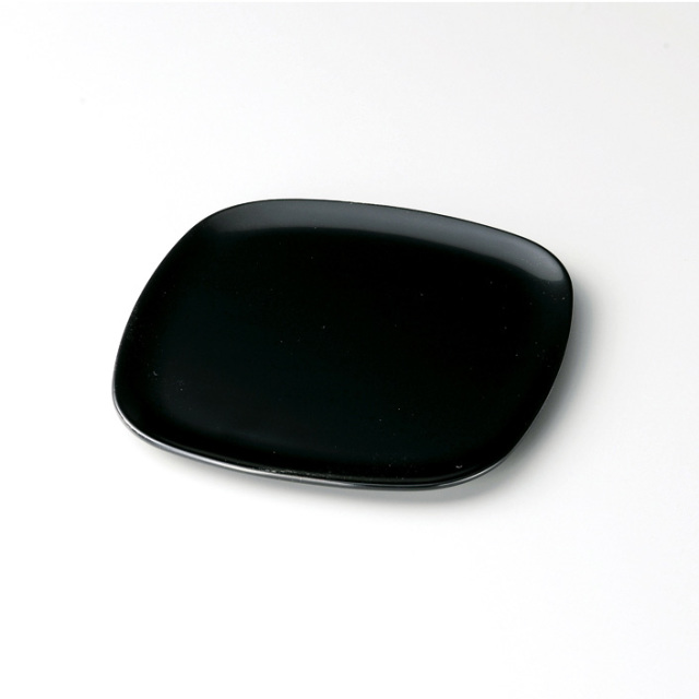 胴張銘々皿 黒 5枚セット 漆塗り・木製 12-06002 漆器の井助