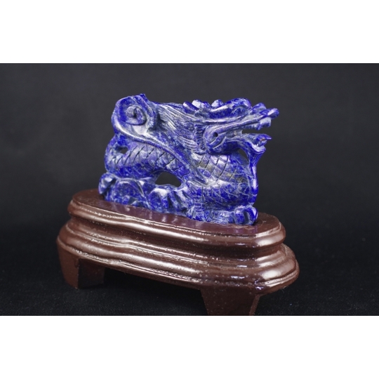 ラピスラズリ彫刻 龍置き飾り 天然石販売 名取貴石 天然石・国産原石の