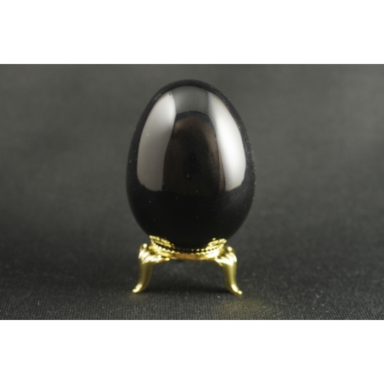 オブシディアン卵型磨き石98g 天然石販売 名取貴石 天然石・国産