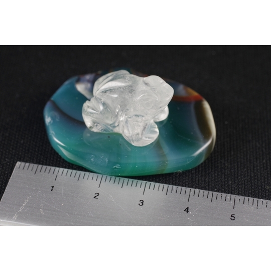 水晶カエル×瑪瑙クリソ 天然石販売 名取貴石 天然石・国産原石の専門店