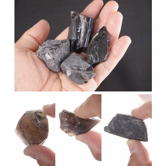 和田峠産黒耀石原石詰め合わせ500g 天然石販売 名取貴石 天然石