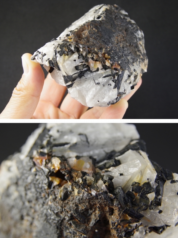 トルマリンインクォーツ原石 665g 天然石販売 名取貴石 天然石