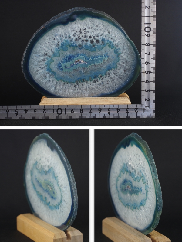 ブルー瑪瑙スライス板 147g天然石販売 名取貴石 天然石・国産原石の