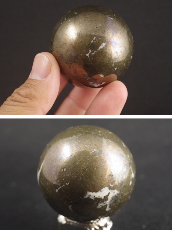 パイライト（黄鉄鉱）丸玉48mm 天然石販売 名取貴石 天然石・国産