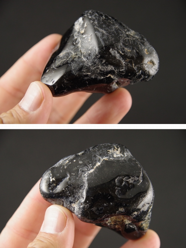 黒瑪瑙原石 磨き石 115g 天然石販売 名取貴石 天然石・国産原石の