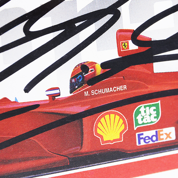 M.Schumacher直筆サイン入り額装F1-2000ポストカード : イタリア自動車