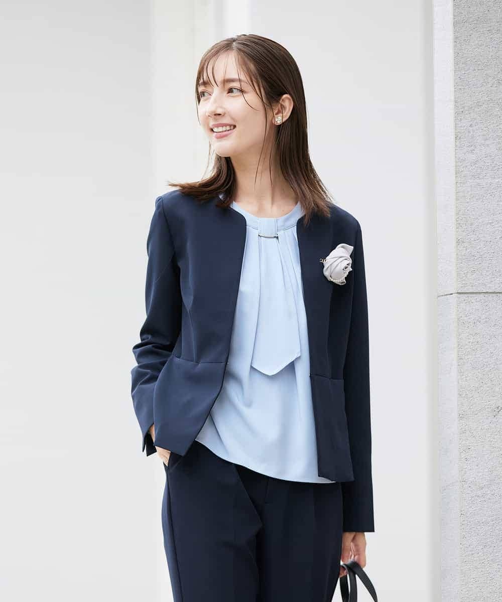 洗える/ストレッチ/セットアップ対応】ダブルクロスキーネック