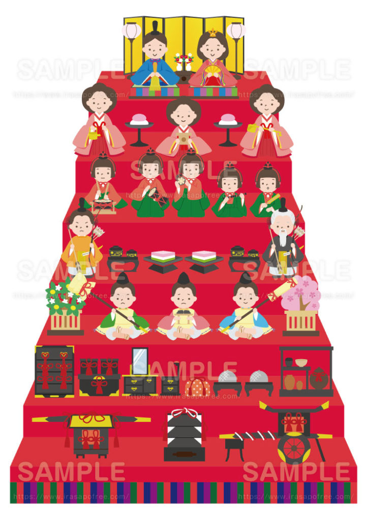 雛壇のイラスト（七段飾り用） | 高品質の無料イラスト素材集の