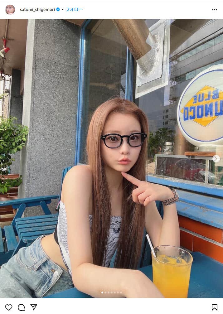 世界一かわいい36歳」重盛さと美、サングラス＆肩出しコーデ披露