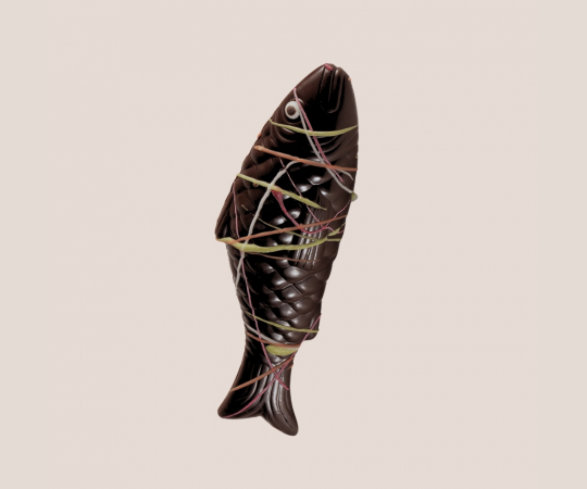 Dark chocolate fish for Easter 2024. Jean-Paul Hévin Chocolatier