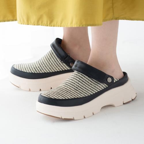 2WAYベルト付きクロッグサボミュールシューズ(M アイボリー