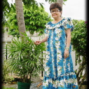 Double-Ruffle Blue Ginger MuuMuu | Jade Fashion - Hawaiian Clothes
