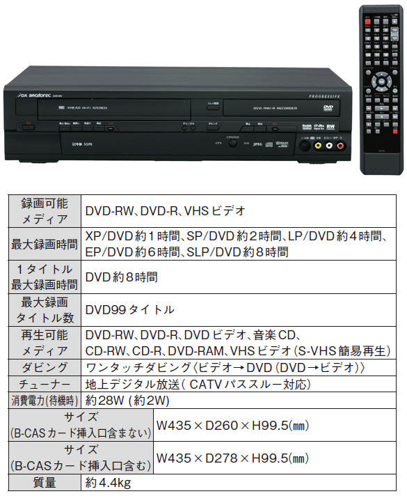 DXブロードテック］ 地デジ専用レコーダー DXR150V / 通販のジャンブレ