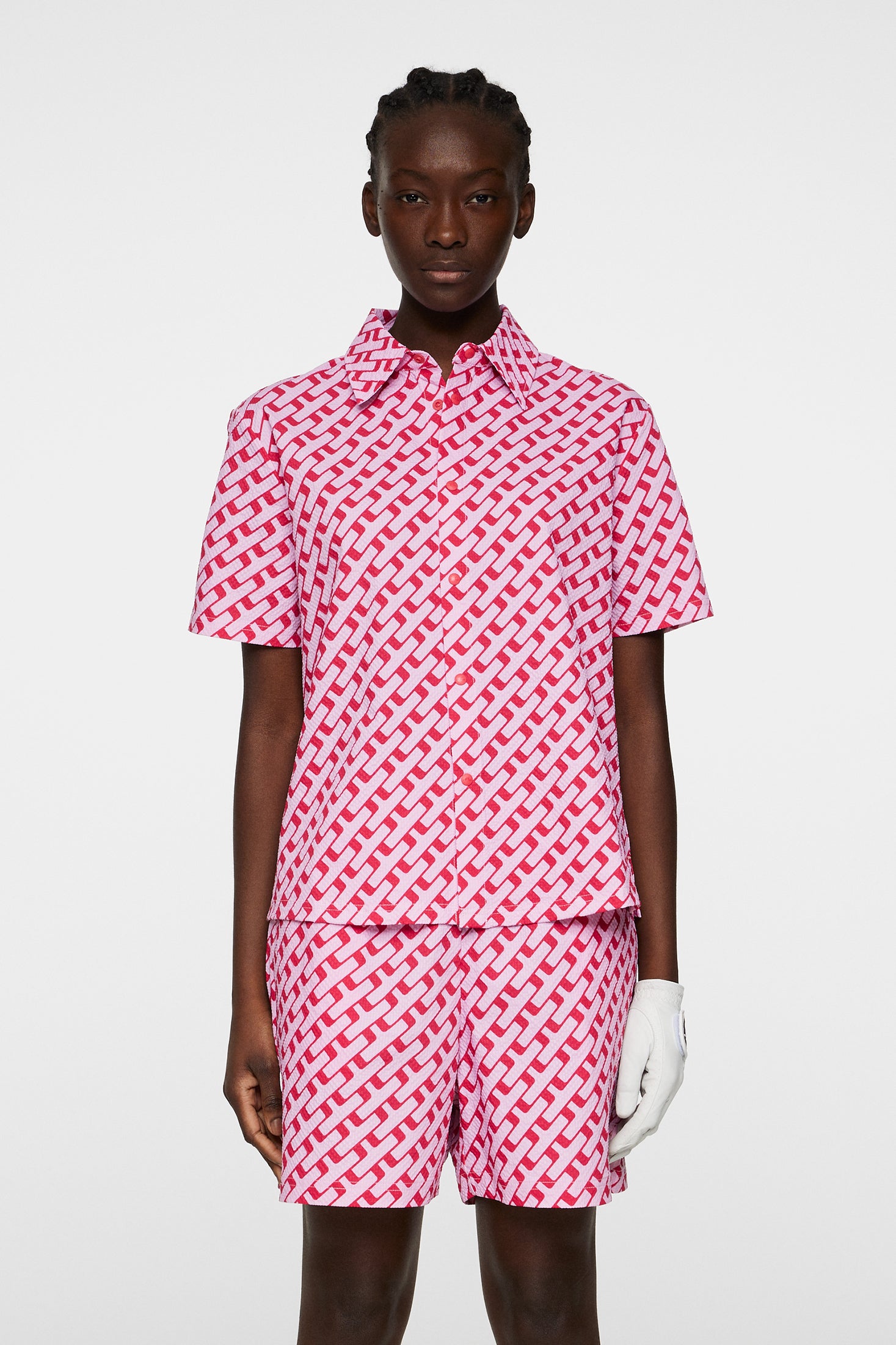 Linda Printed Shirt / Tour Geo Pink M – J.Lindeberg