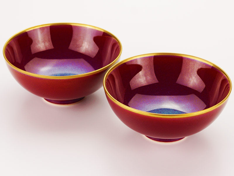 有田焼】夫婦茶碗 燿変辰砂 